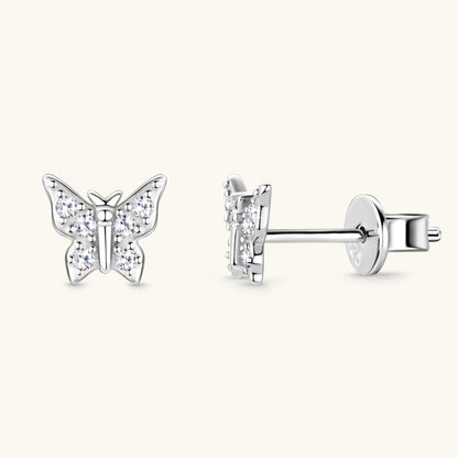 Sparkala™ Pure Sterling Silver Butterfly Stud Earrings