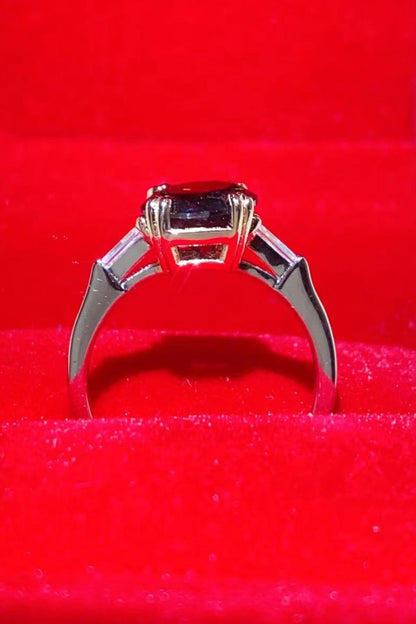 2 Carat Black Black Brilliant Round Cut Sparkala™ Platinum-Plated Ring