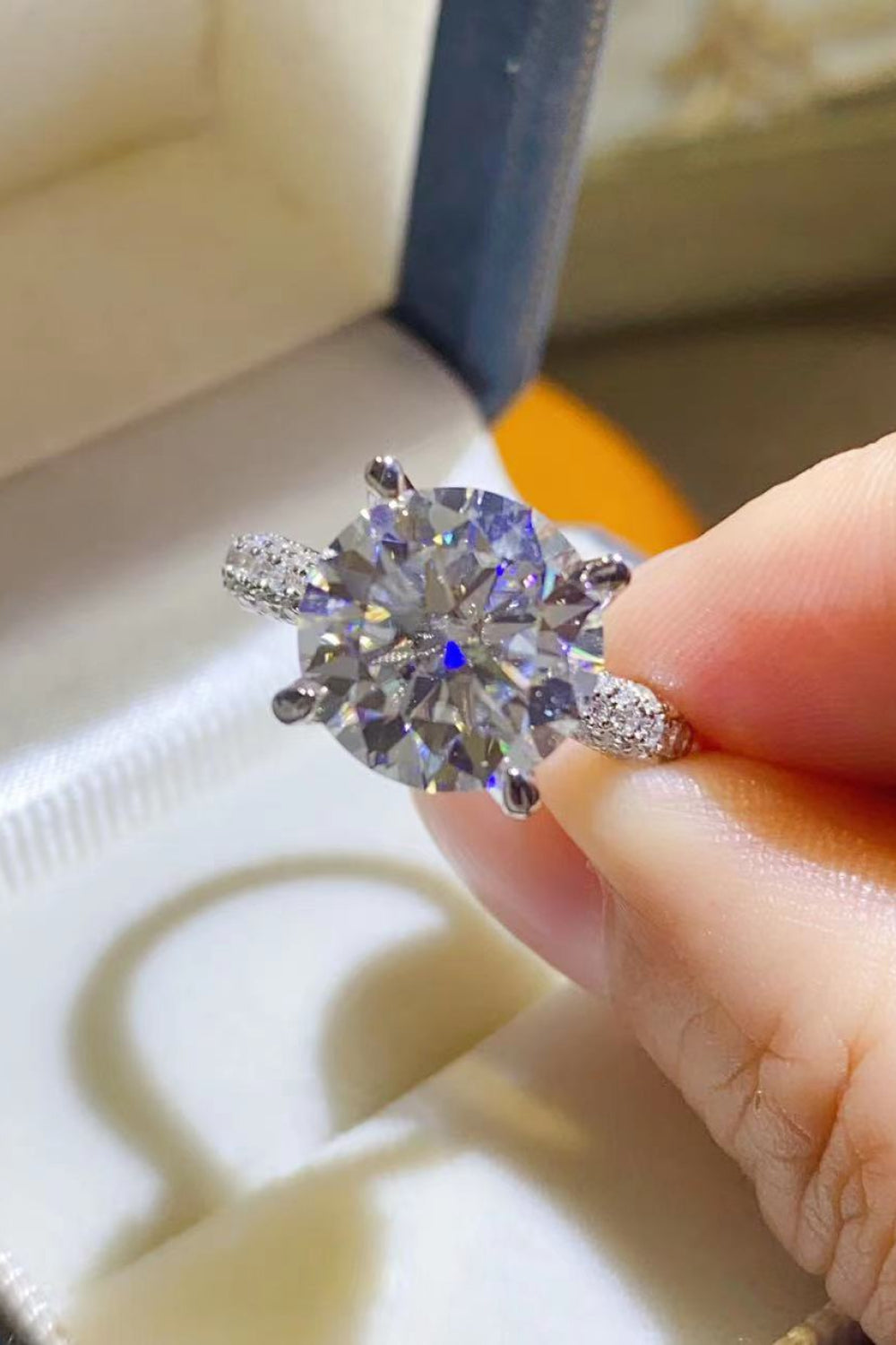 5 Carat Brilliant Round Cut Sparkala™ Platinum Over Pure Sterling Silver Ring