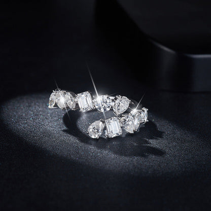 2.6 Carat Sparkala™ 925 Sterling Silver Bypass Ring