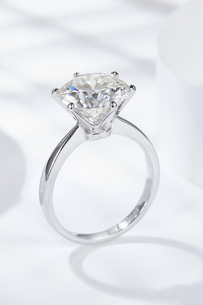 Platinum-Plated 5 Carat Brilliant Round Cut Sparkala™ Solitaire Ring