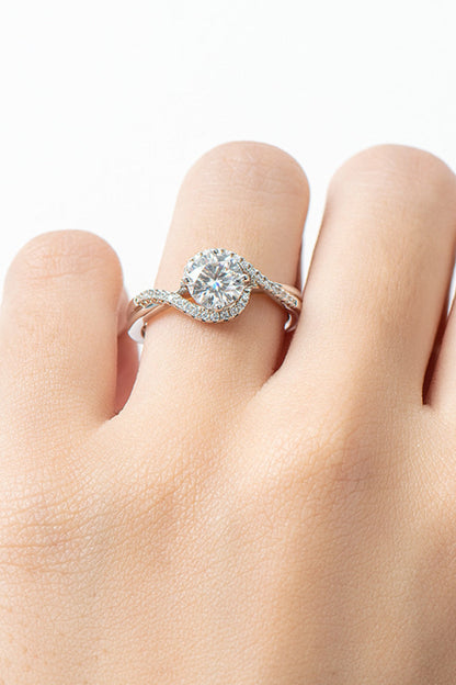 1 Carat Brilliant Round Cut Sparkala™ Crisscross 925 sterling silver Ring