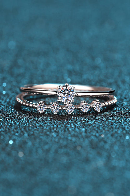 Sparkala™ 925 Sterling Silver Two-Piece Ring Set