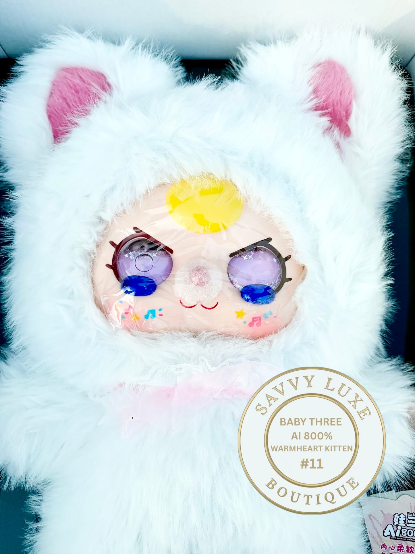 Baby Three Ai 800% Warmheart Kitten Plush - Various Eye Styles, Expressions & Accessories