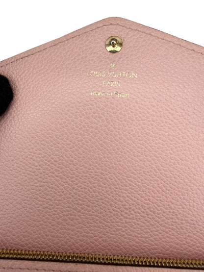 Louis Vuitton Rose Poudre Empreinte Sarah Wallet NM with Chain