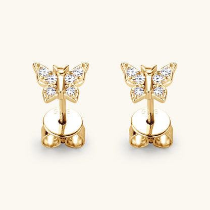 Sparkala™ Pure Sterling Silver Butterfly Stud Earrings