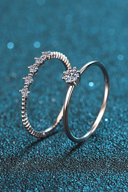 Sparkala™ 925 Sterling Silver Two-Piece Ring Set