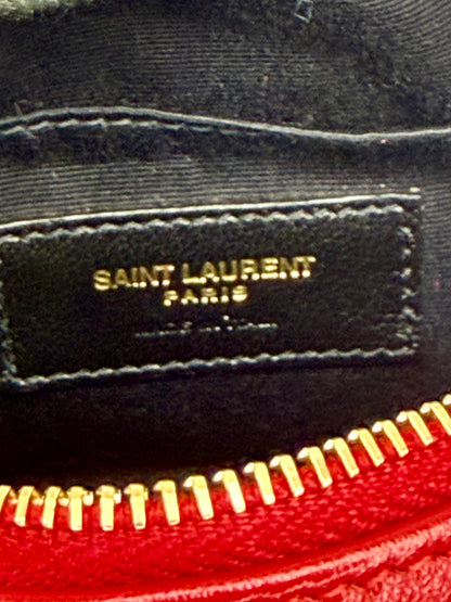 Yves Saint Laurent YSL Lou Mini Belt Bag in Red Quilted Lambskin Leather with Tassel Charm - AUTHENTIC