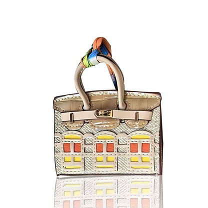 Luxury Boutique Series: Mini "Faubourg" Leather Handbag Charms | Micro-Bag Keychain & Bag Accessory