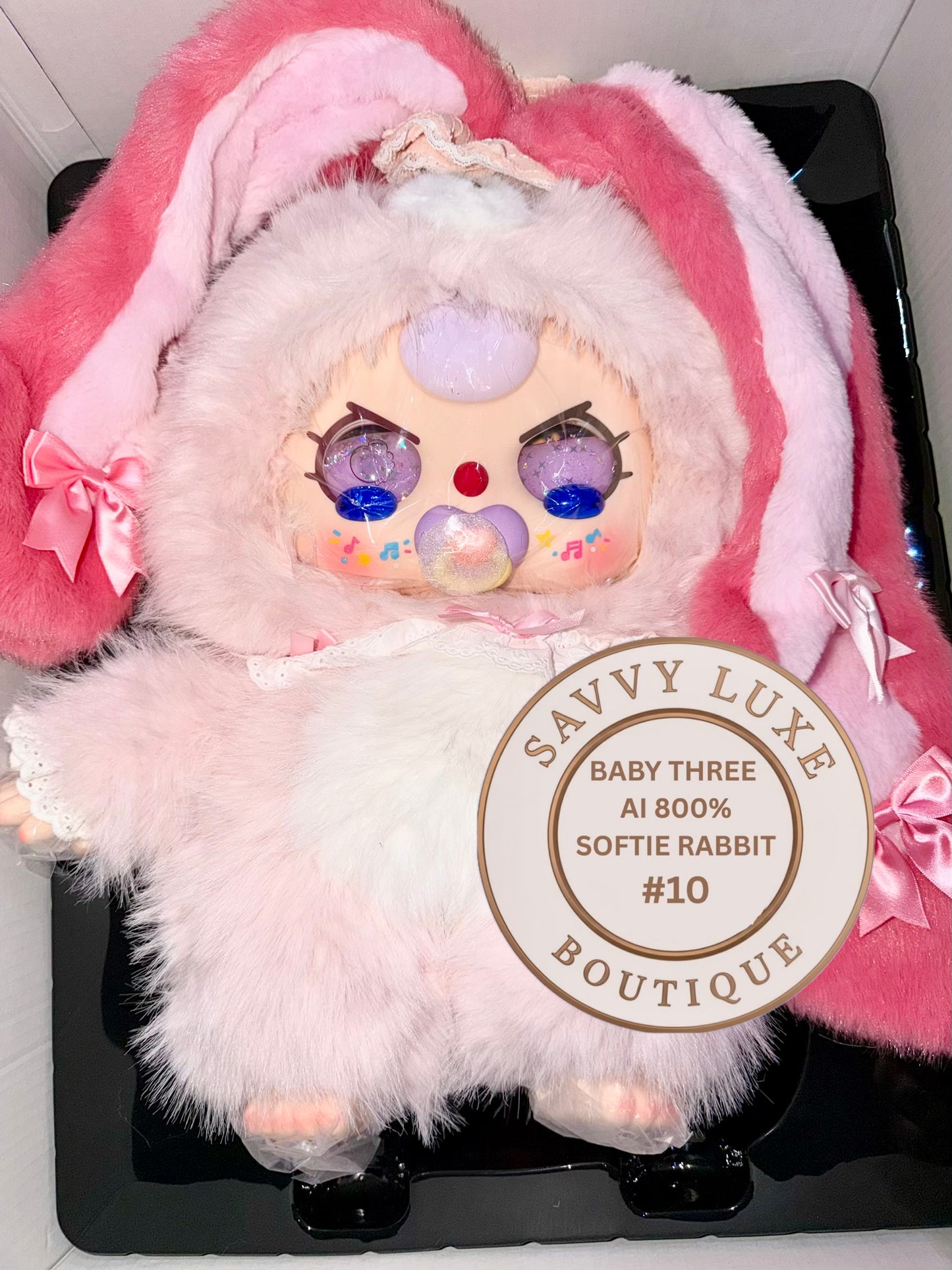 Baby Three Ai 800% Pink Softie Rabbit Plush - Various Eye Styles, Expressions & Accessories