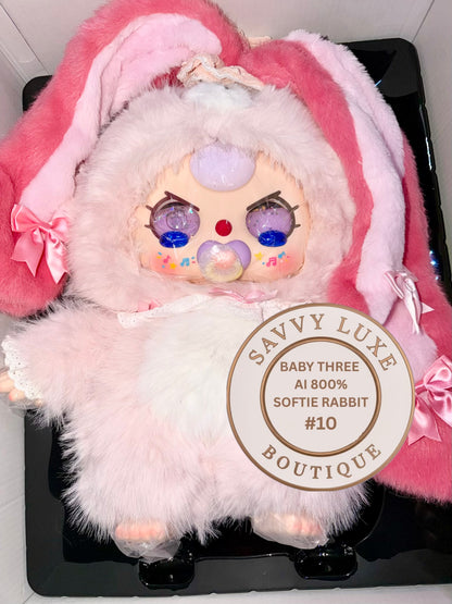 Baby Three Ai 800% Pink Softie Rabbit Plush - Various Eye Styles, Expressions & Accessories