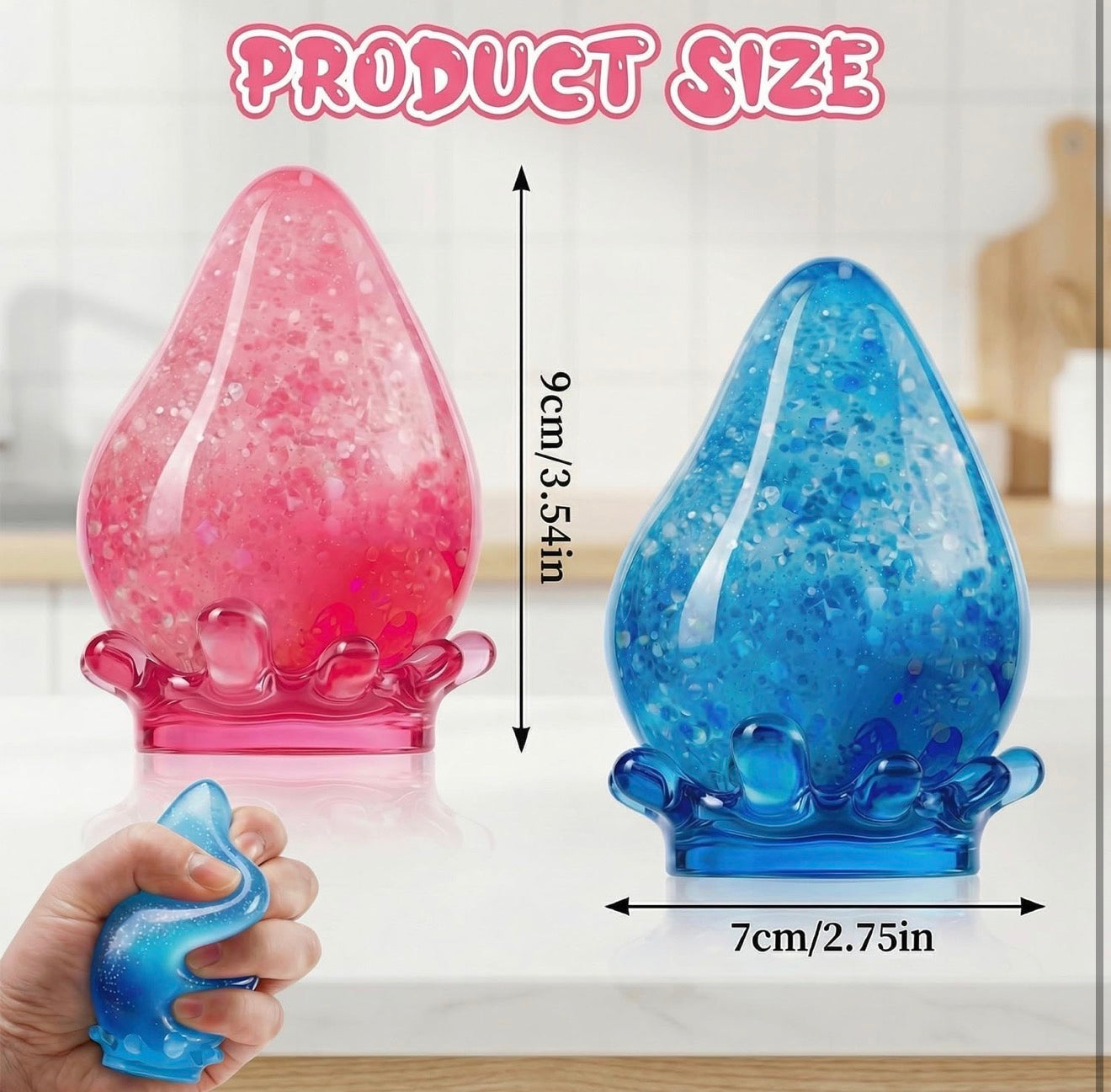 Water Drop Squish Squeeze, Soft Fidget Slow Rise Stress Ball Squishies