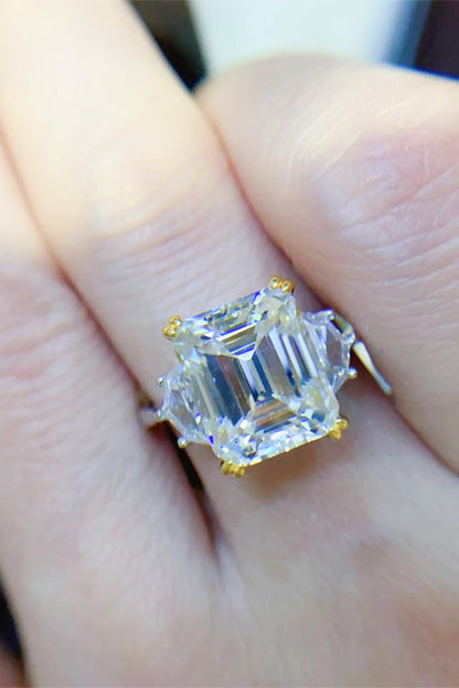5 Carat Emerald-Cut Sparkala™ Platinum Over Pure Sterling Silver Ring
