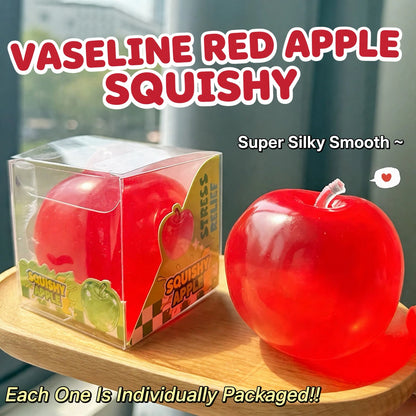 Clear Red Vaseline Apple Squishy Toy 6cm – Silky Smooth