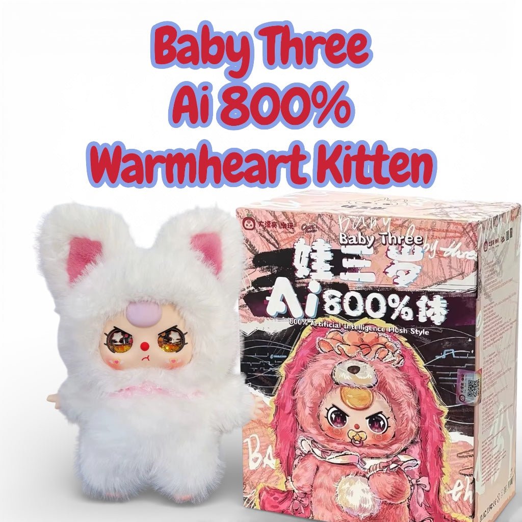 Baby Three Ai 800% Warmheart Kitten Plush - Various Eye Styles, Expressions & Accessories