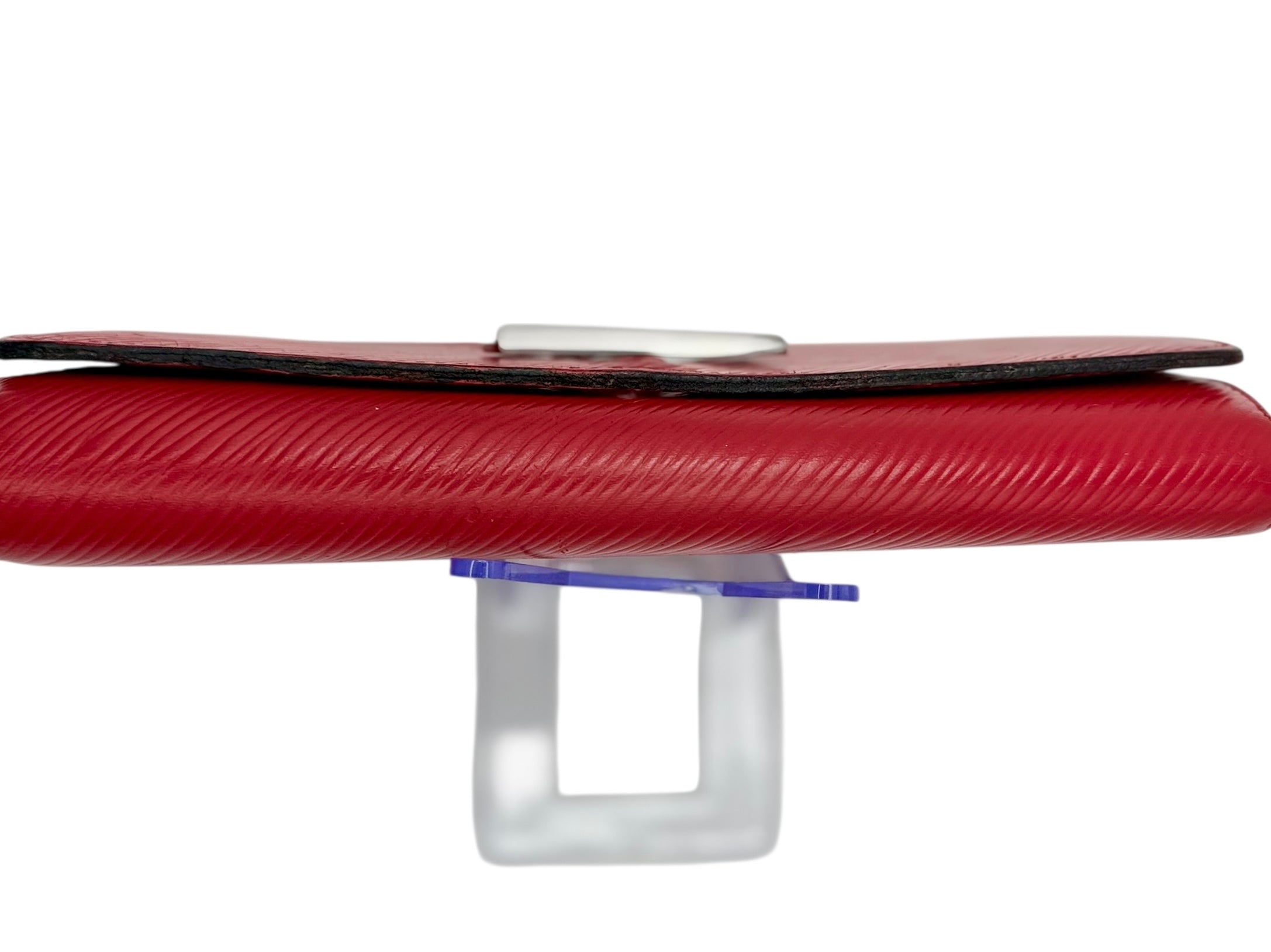 Authentic Louis Vuitton Twist Epi Leather Coquelicot Red Silver Hardware WOC Wallet on Chain