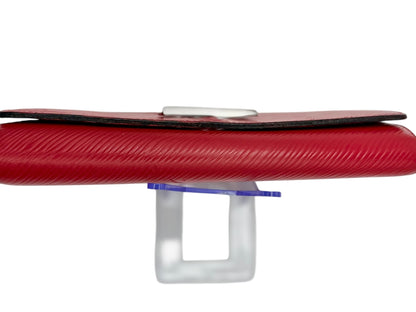 Authentic Louis Vuitton Twist Epi Leather Coquelicot Red Silver Hardware WOC Wallet on Chain
