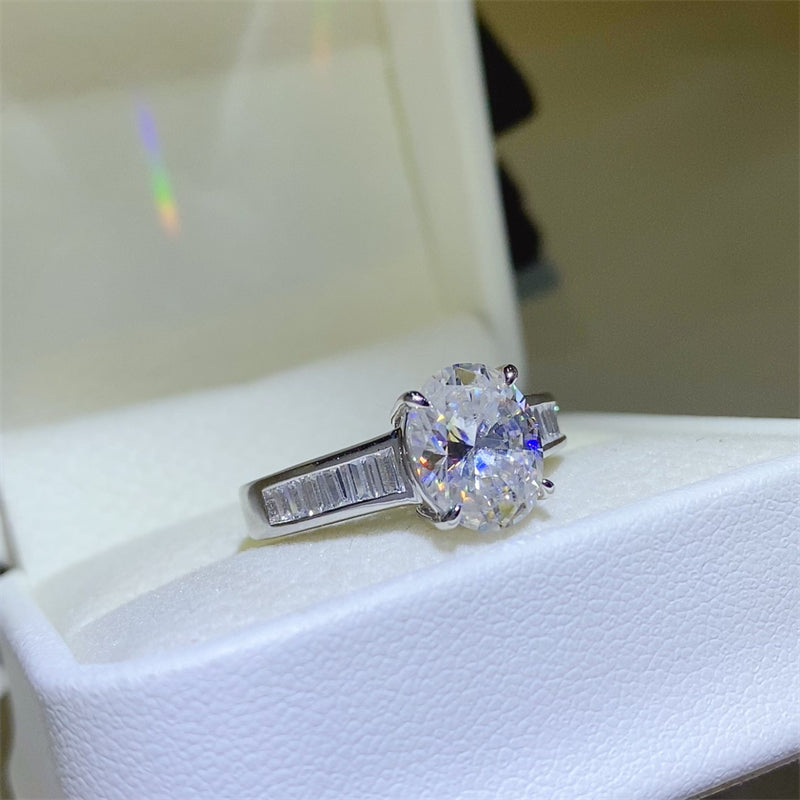 3 Carat Oval-Cut Sparkala™ Pure Sterling Silver Ring