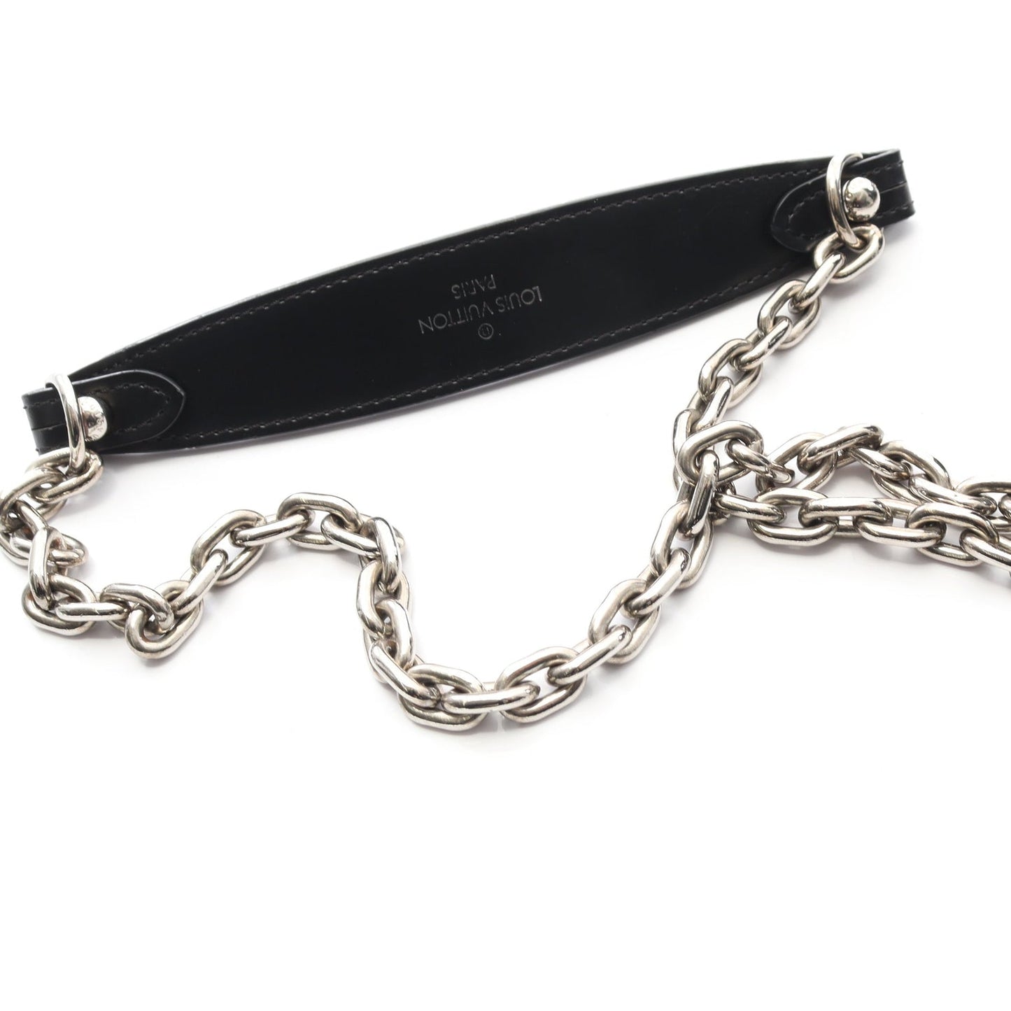Louis Vuitton Twist Chain Wallet – Monogram & Black Leather with Painted Stripes - Authentic, Pre Loved