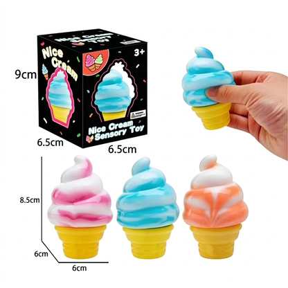 Ice Cream Cone Squeeze Toy, Slow Rising Sensory Fidget Toy for Stress & Anxiety Relief