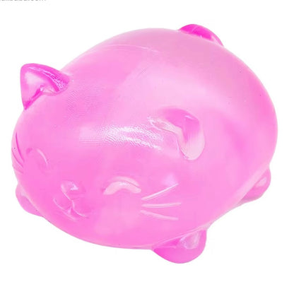 Cute Kitty Cat Maltose Sugar Squishy Toy Translucent Jelly Squeeze Stress Reliever Slow Rising Kawaii Cat Healing Vent Toy for Kids & Adults