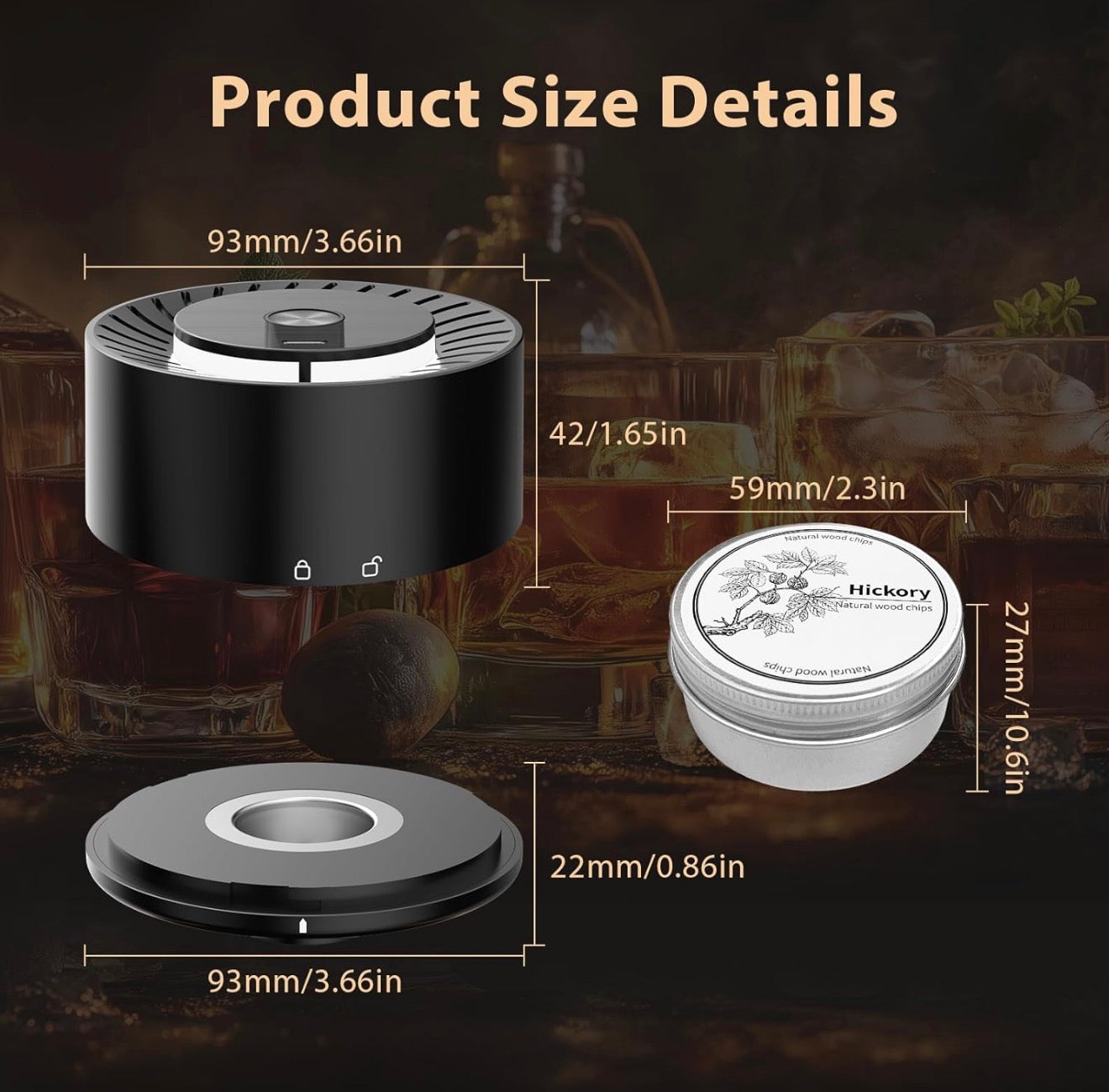 Electric Whiskey Smoker Kit with 6 Flavored Wood Chips | Automatic Cocktail Infuser, Built-In Lighter, No Butane Required | USB Rechargeable Bourbon Smoker Gift Set for Men, Dad, Husband, Birthday, Anniversary