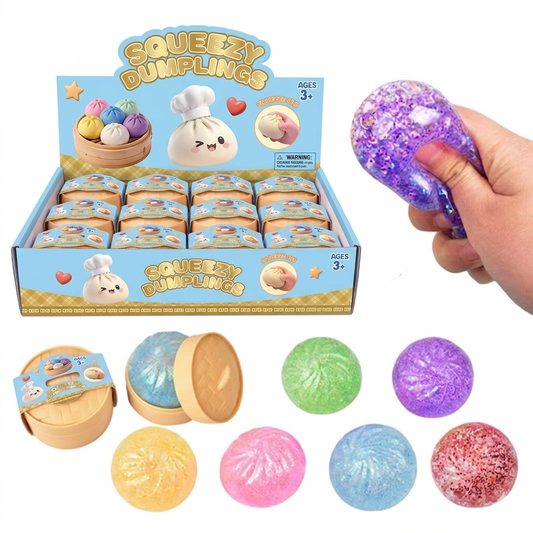 Small Dumpling - Rainbow Glitter Squish Squeeze 5cm Buns!