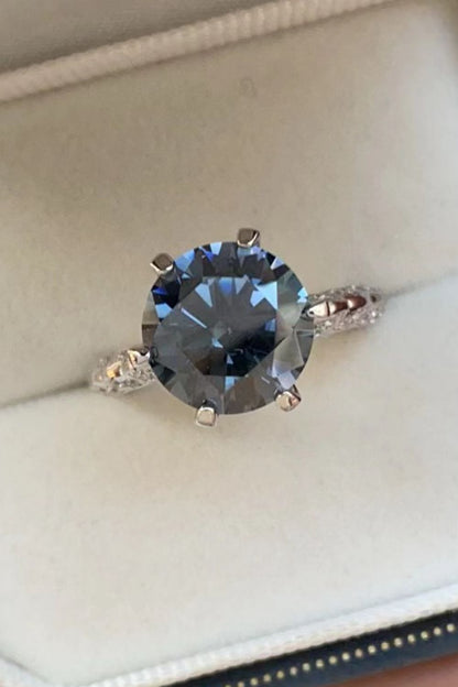 5 Carat Cobalt Blue Blue Brilliant Round Cut Sparkala™ Platinum Over Pure Sterling Silver Ring