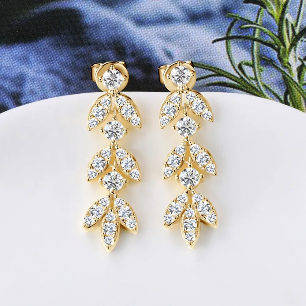 925 Sterling Silver Sparkala™ Leaf Earrings