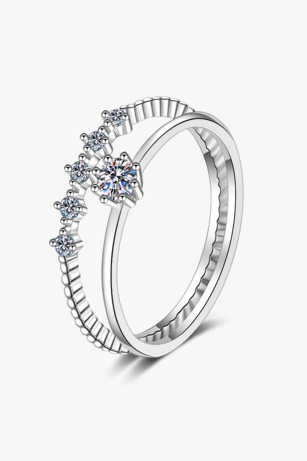 Sparkala™ 925 Sterling Silver Two-Piece Ring Set