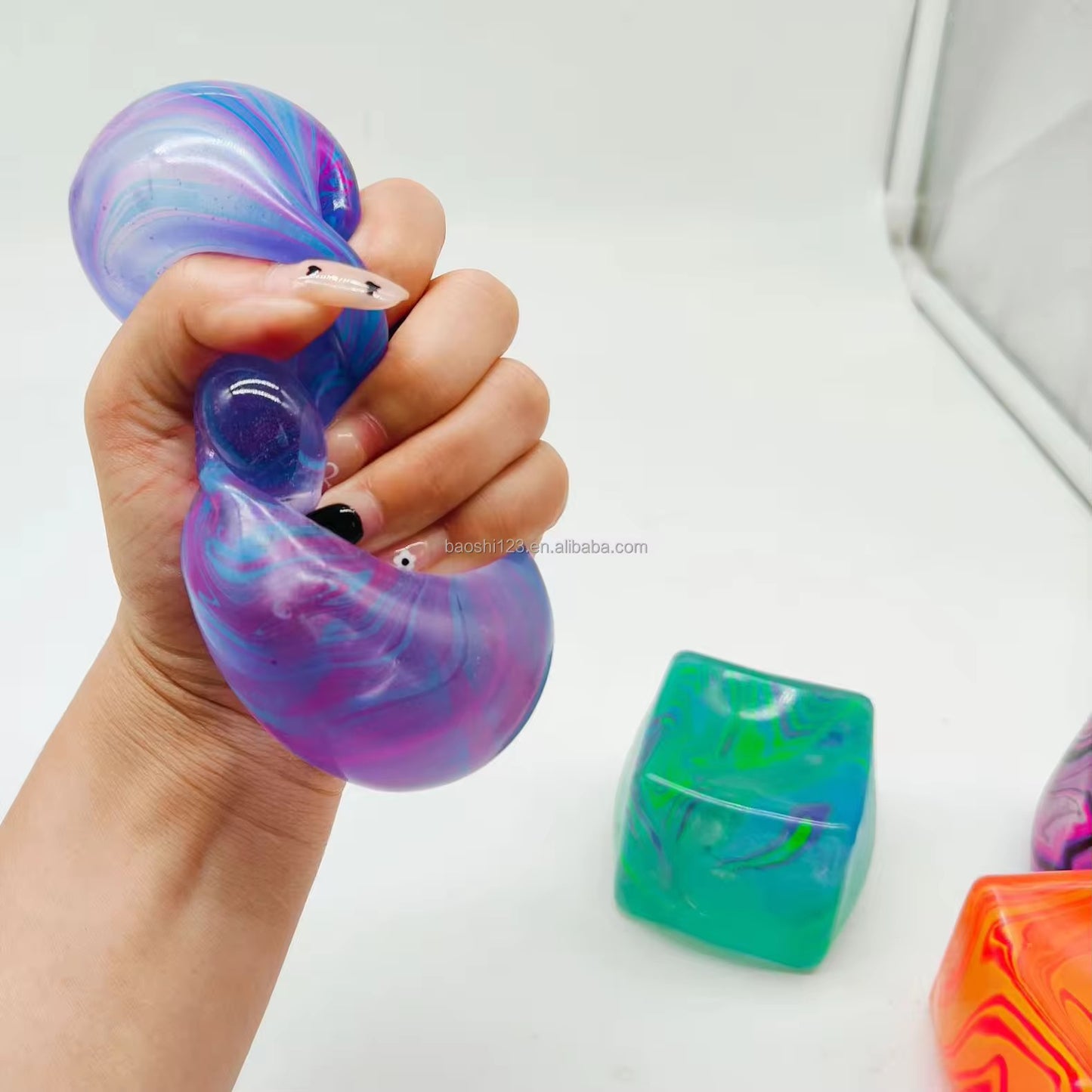 Marble Swirl Stress Cube Squish & Squeeze, 2 Sizes!