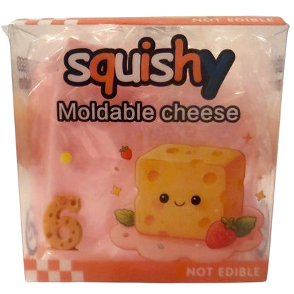 Vaseline-Filled Cheese Squishy Toy, Ultra-Satisfying Sensory Stress Relief Squeeze Fidget 6cm