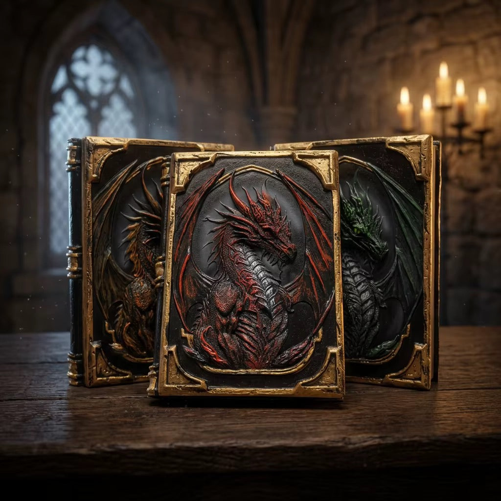 3D Dragon Eye Resin Journal – Handmade Gothic Embossed A5 Notebook, Blank Vintage Fantasy Diary & RPG Spellbook