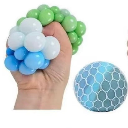 Colorful Mesh Grape Squeeze Balls TPR Filled (6 cm)