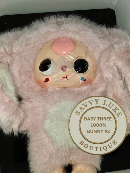 BABY THREE 1000% Big Baby Pink Bunny Confirmed Authentic Art Toy