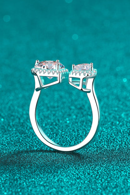 Sparkala™ Open Double Heart Ring (Platinum Over Pure Sterling Silver)