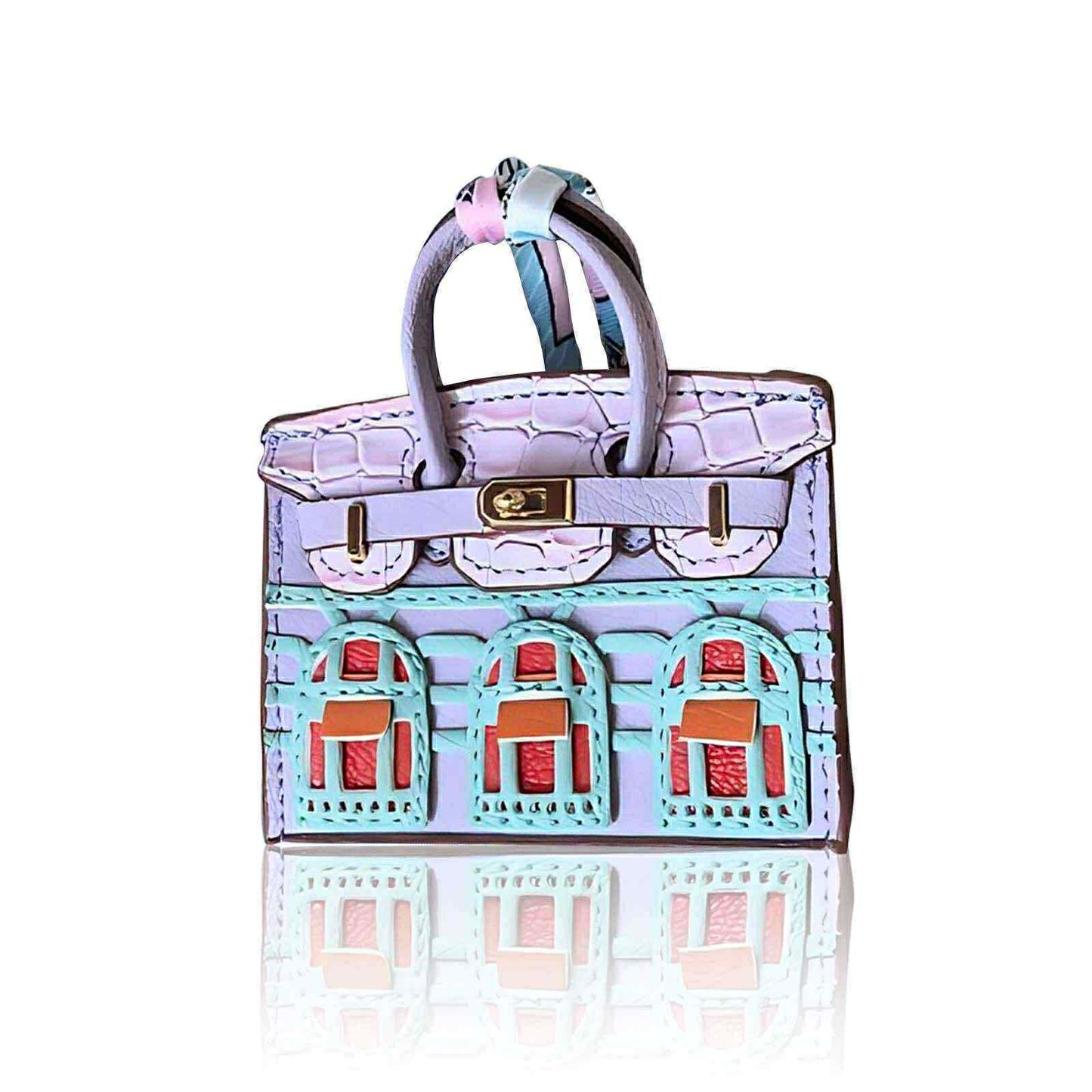 Luxury Boutique Series: Mini "Faubourg" Leather Handbag Charms | Micro-Bag Keychain & Bag Accessory
