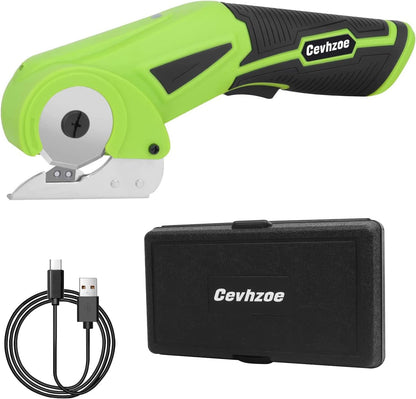 4V Cordless Electric Scissors - Heavy Duty Rotary Cutter for Crafts, Fabric & Cardboard