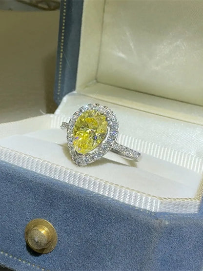 2 Carat Sparkala™ 925 Sterling Silver Teardrop Shape Ring
