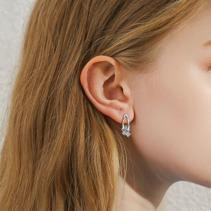 Platinum-Plated Pure Sterling Silver Sparkala™ C-Hoop Earrings