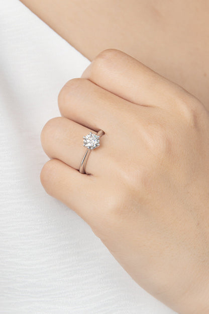 1 Carat Brilliant Round Cut Sparkala™ Platinum-Plated Ring
