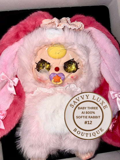 Baby Three Ai 800% Pink Softie Rabbit Plush - Various Eye Styles, Expressions & Accessories