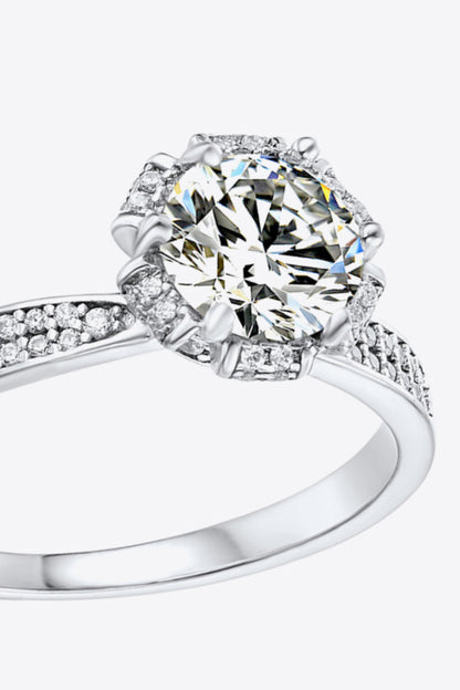 Platinum Over Pure Sterling Silver 1 Carat Brilliant Round Cut Sparkala™ Ring