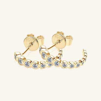Inlaid Sparkala™ Pure Sterling Silver C-Hoop Earrings