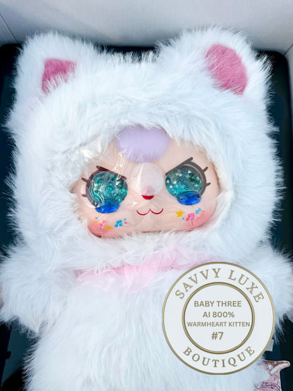Baby Three Ai 800% Warmheart Kitten Plush - Various Eye Styles, Expressions & Accessories