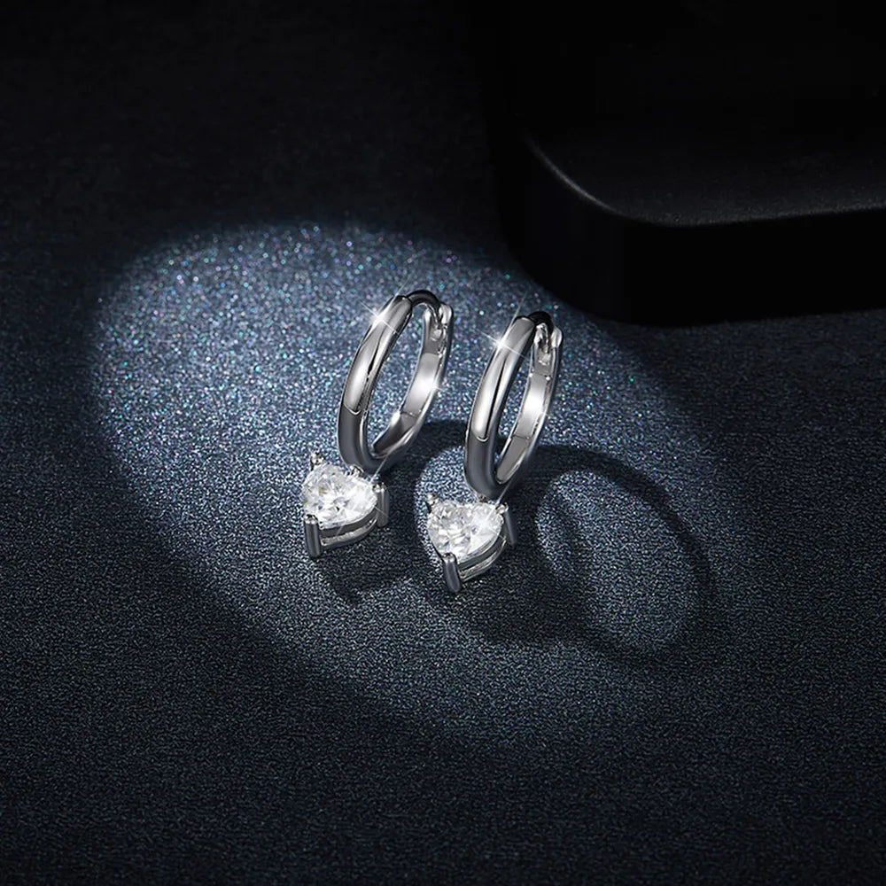 1 Carat Sparkala™ 925 Sterling Silver Heart Earrings