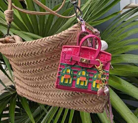 Luxury Boutique Series: Mini "Faubourg" Leather Handbag Charms | Micro-Bag Keychain & Bag Accessory