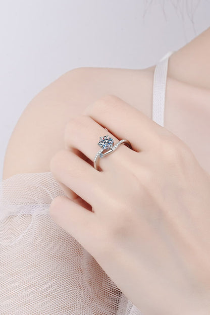 1 Carat Brilliant Round Cut Sparkala™ 925 Sterling Silver Bypass Ring