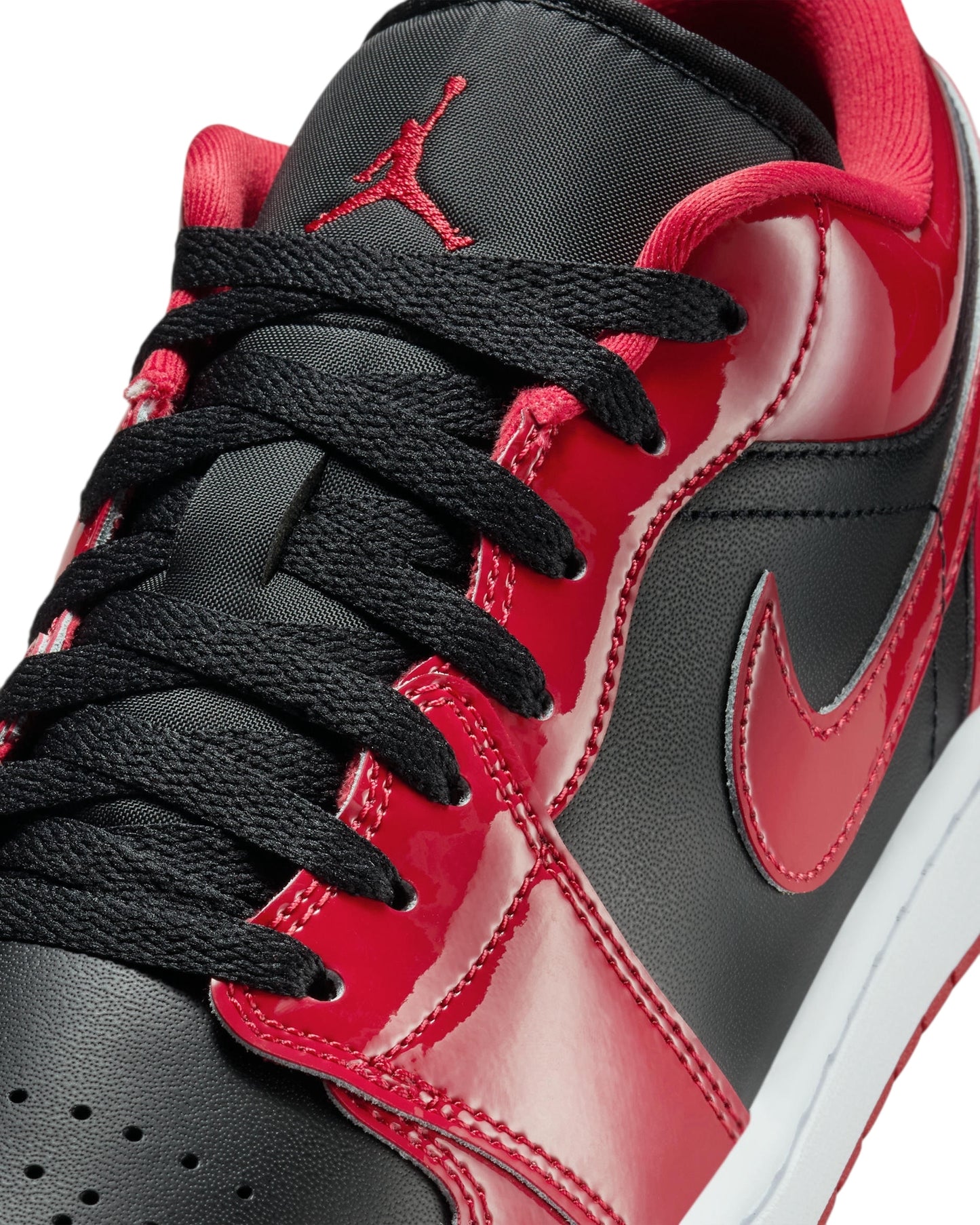 Nike Air Jordan 1 Low SE "Bred Patent" - Black/Varsity Red (HV4089-006) - Size 9 Men’s