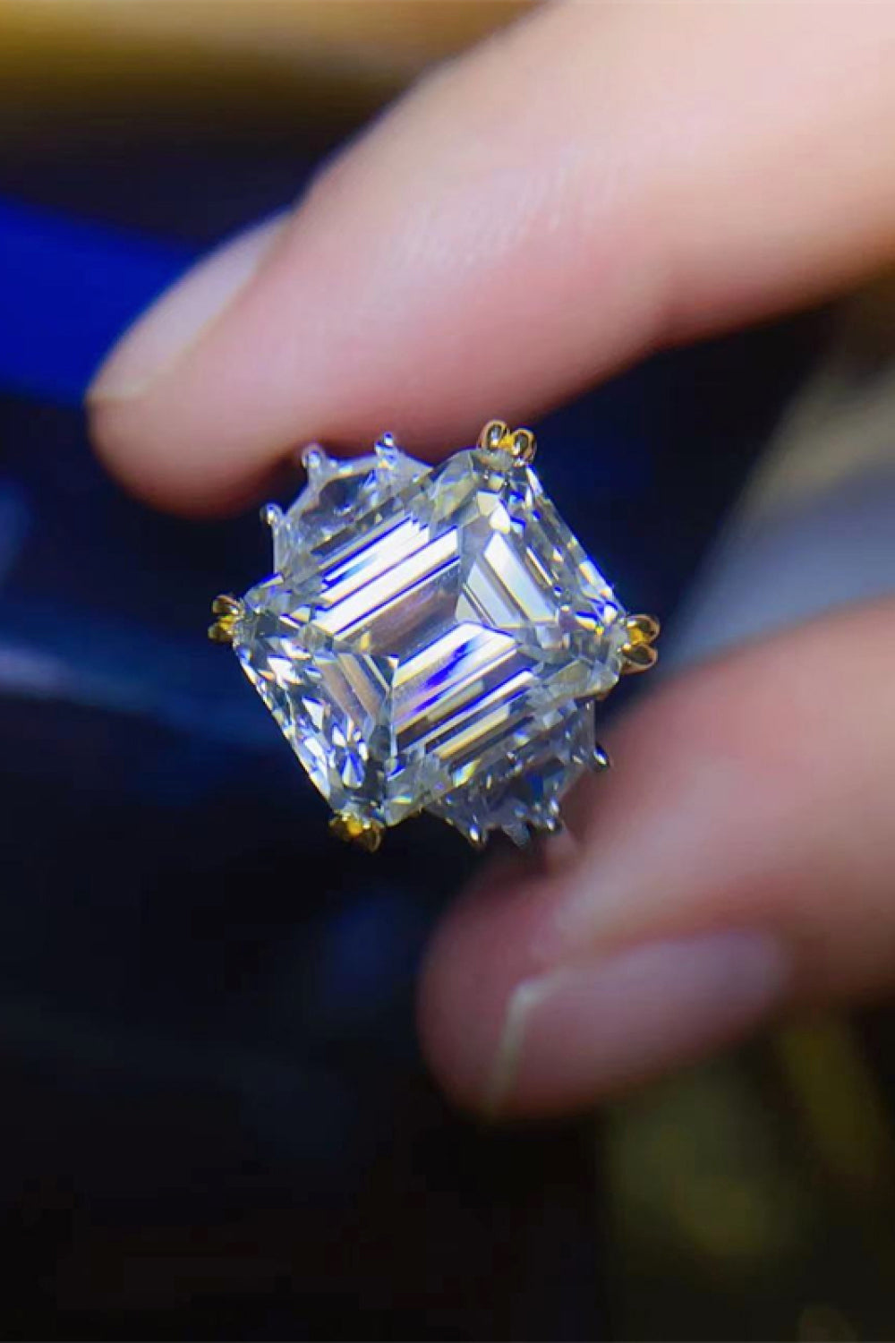 5 Carat Emerald-Cut Sparkala™ Platinum Over Pure Sterling Silver Ring